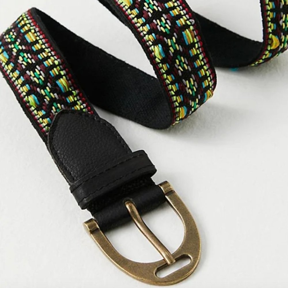 Free People Moving To Mars Printed Belt in After Party - Picture 2 of 5